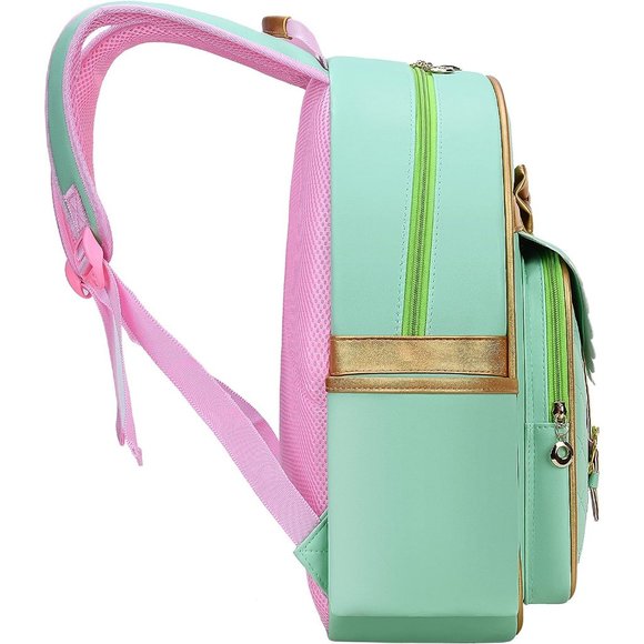 Girls Green Waterproof PU Leather Backpack main image 6